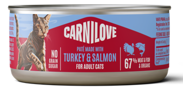 Carnilove® Paté Can Turkey & Salmon  for Adult Cats 100gr